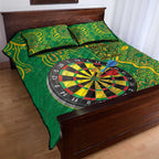 First Nations Darts NAIDOC 2026 Quilt Bed Set Aboriginal Dot Art Dartboard Green