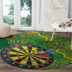 First Nations Darts NAIDOC 2026 Round Carpet Aboriginal Dot Art Dartboard Green