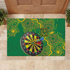 First Nations Darts NAIDOC 2026 Rubber Doormat Aboriginal Dot Art Dartboard Green
