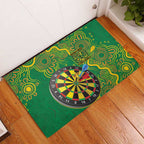 First Nations Darts NAIDOC 2026 Rubber Doormat Aboriginal Dot Art Dartboard Green