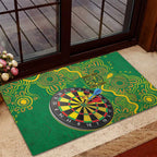 First Nations Darts NAIDOC 2026 Rubber Doormat Aboriginal Dot Art Dartboard Green