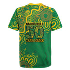 First Nations Darts NAIDOC 2026 Rugby Jersey Aboriginal Dot Art Dartboard Green