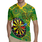 First Nations Darts NAIDOC 2026 Rugby Jersey Aboriginal Dot Art Dartboard Green