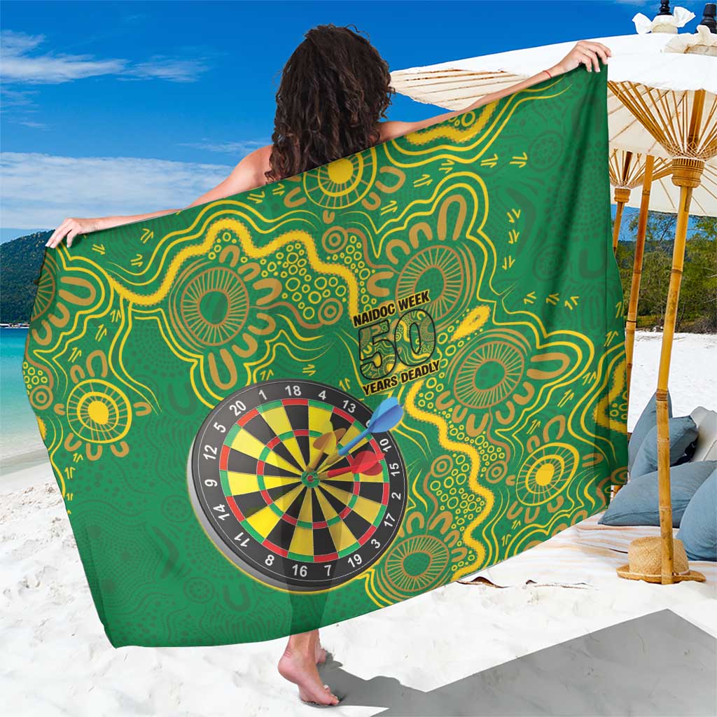 First Nations Darts NAIDOC 2026 Sarong Aboriginal Dot Art Dartboard Green