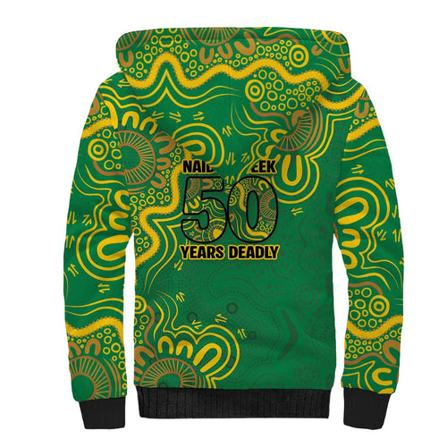 First Nations Darts NAIDOC 2026 Sherpa Hoodie Aboriginal Dot Art Dartboard Green