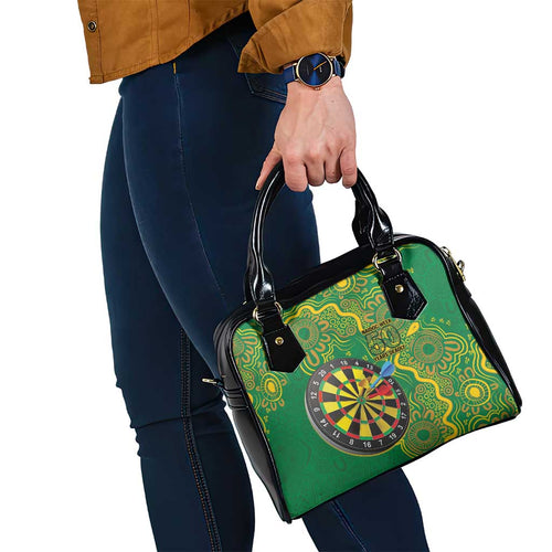 First Nations Darts NAIDOC 2026 Shoulder Handbag Aboriginal Dot Art Dartboard Green