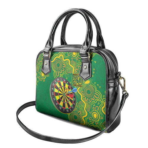 First Nations Darts NAIDOC 2026 Shoulder Handbag Aboriginal Dot Art Dartboard Green