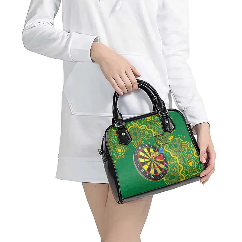 First Nations Darts NAIDOC 2026 Shoulder Handbag Aboriginal Dot Art Dartboard Green