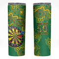 First Nations Darts NAIDOC 2026 Skinny Tumbler Aboriginal Dot Art Dartboard Green