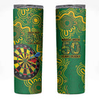First Nations Darts NAIDOC 2026 Skinny Tumbler Aboriginal Dot Art Dartboard Green