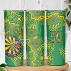 First Nations Darts NAIDOC 2026 Skinny Tumbler Aboriginal Dot Art Dartboard Green