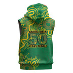 First Nations Darts NAIDOC 2026 Sleeveless Hoodie Aboriginal Dot Art Dartboard Green