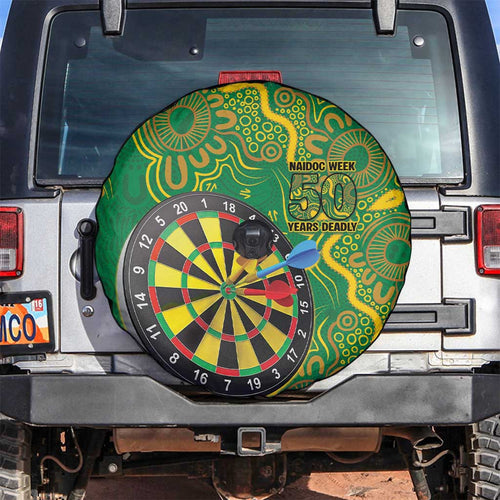 First Nations Darts NAIDOC 2026 Spare Tire Cover Aboriginal Dot Art Dartboard Green