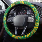 First Nations Darts NAIDOC 2026 Steering Wheel Cover Aboriginal Dot Art Dartboard Green