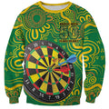 First Nations Darts NAIDOC 2026 Sweatshirt Aboriginal Dot Art Dartboard Green