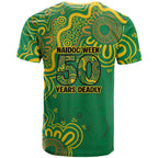 First Nations Darts NAIDOC 2026 T Shirt Aboriginal Dot Art Dartboard Green