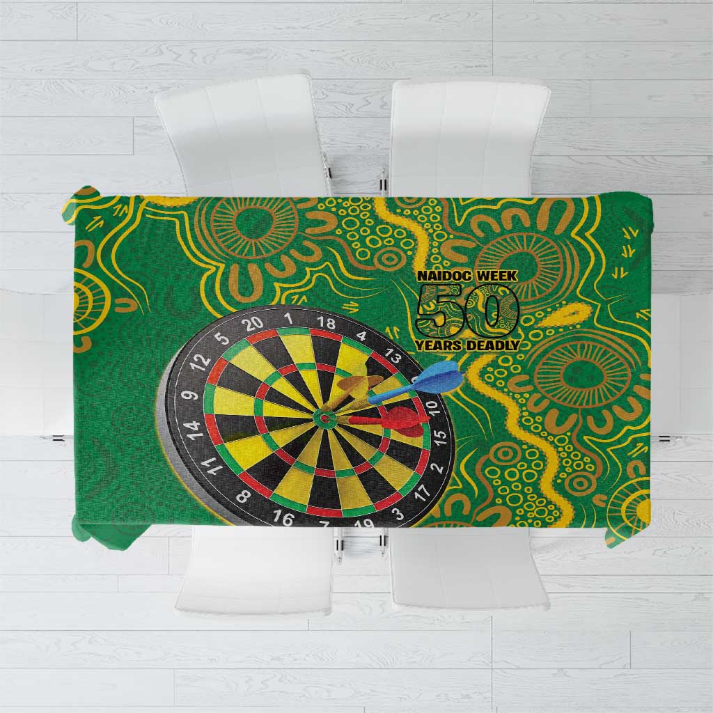 First Nations Darts NAIDOC 2026 Tablecloth Aboriginal Dot Art Dartboard Green