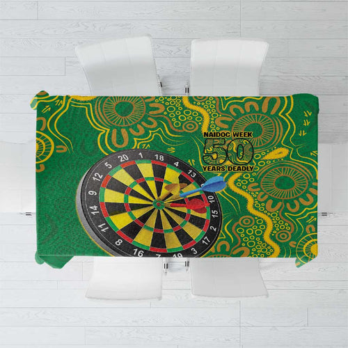 First Nations Darts NAIDOC 2026 Tablecloth Aboriginal Dot Art Dartboard Green