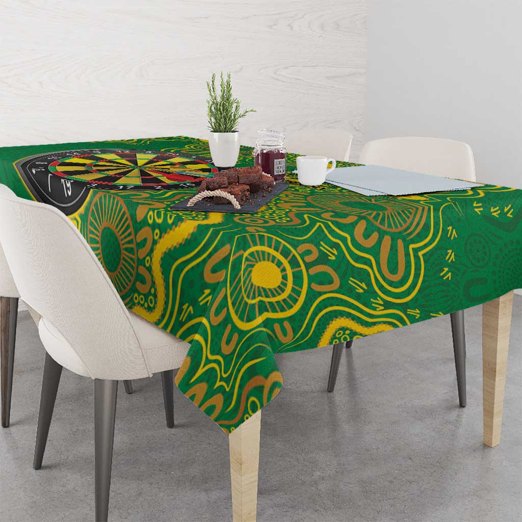 First Nations Darts NAIDOC 2026 Tablecloth Aboriginal Dot Art Dartboard Green