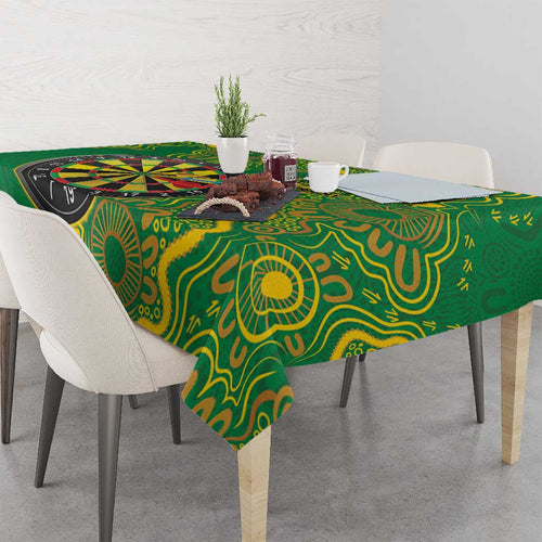 First Nations Darts NAIDOC 2026 Tablecloth Aboriginal Dot Art Dartboard Green
