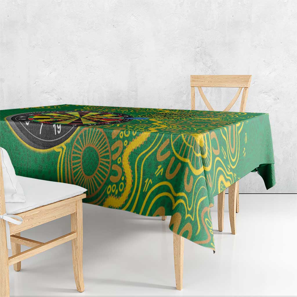 First Nations Darts NAIDOC 2026 Tablecloth Aboriginal Dot Art Dartboard Green