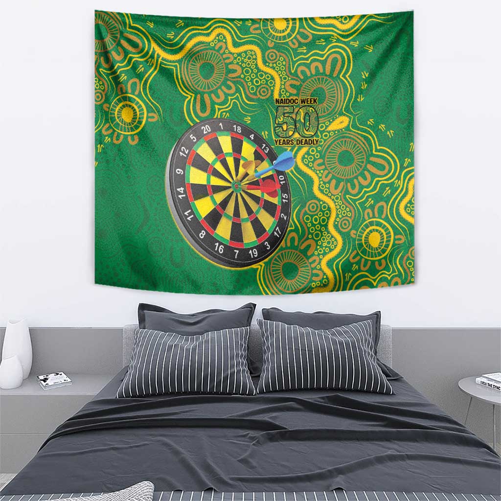 First Nations Darts NAIDOC 2026 Tapestry Aboriginal Dot Art Dartboard Green