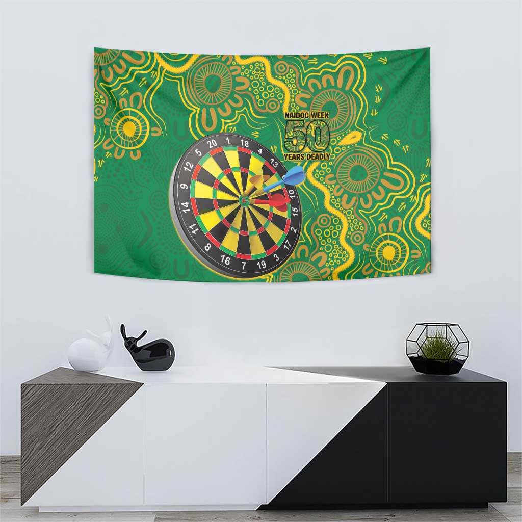 First Nations Darts NAIDOC 2026 Tapestry Aboriginal Dot Art Dartboard Green
