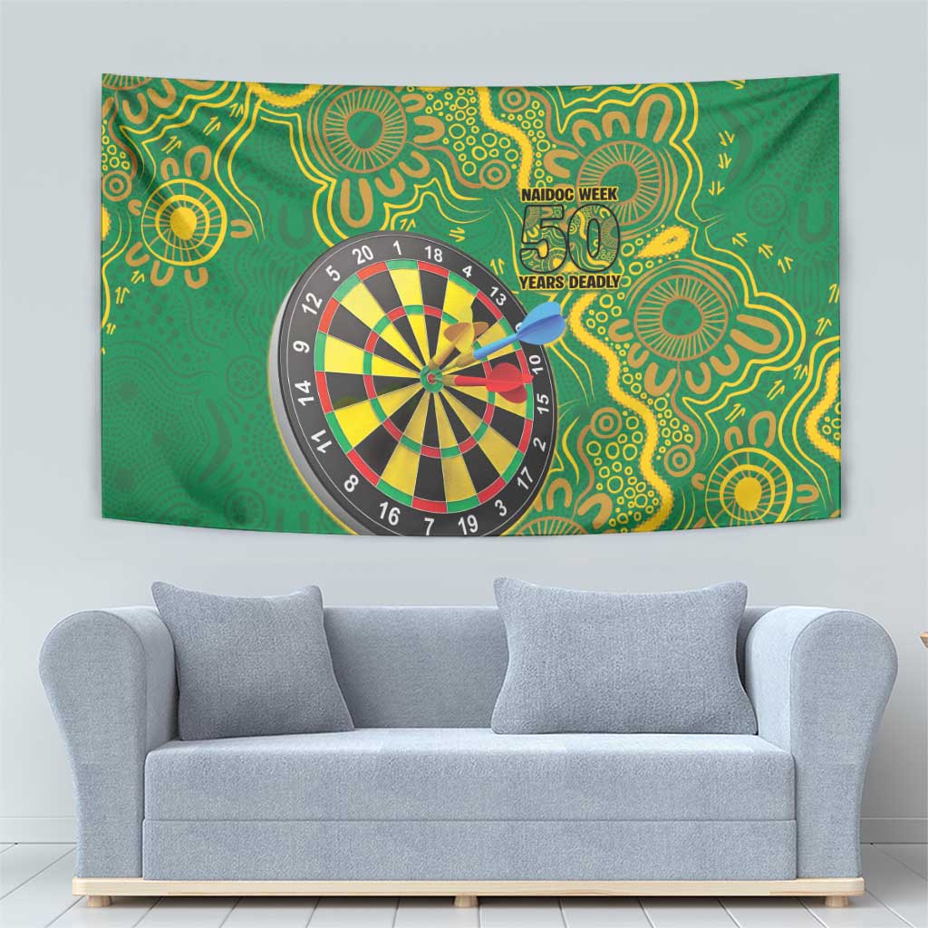 First Nations Darts NAIDOC 2026 Tapestry Aboriginal Dot Art Dartboard Green