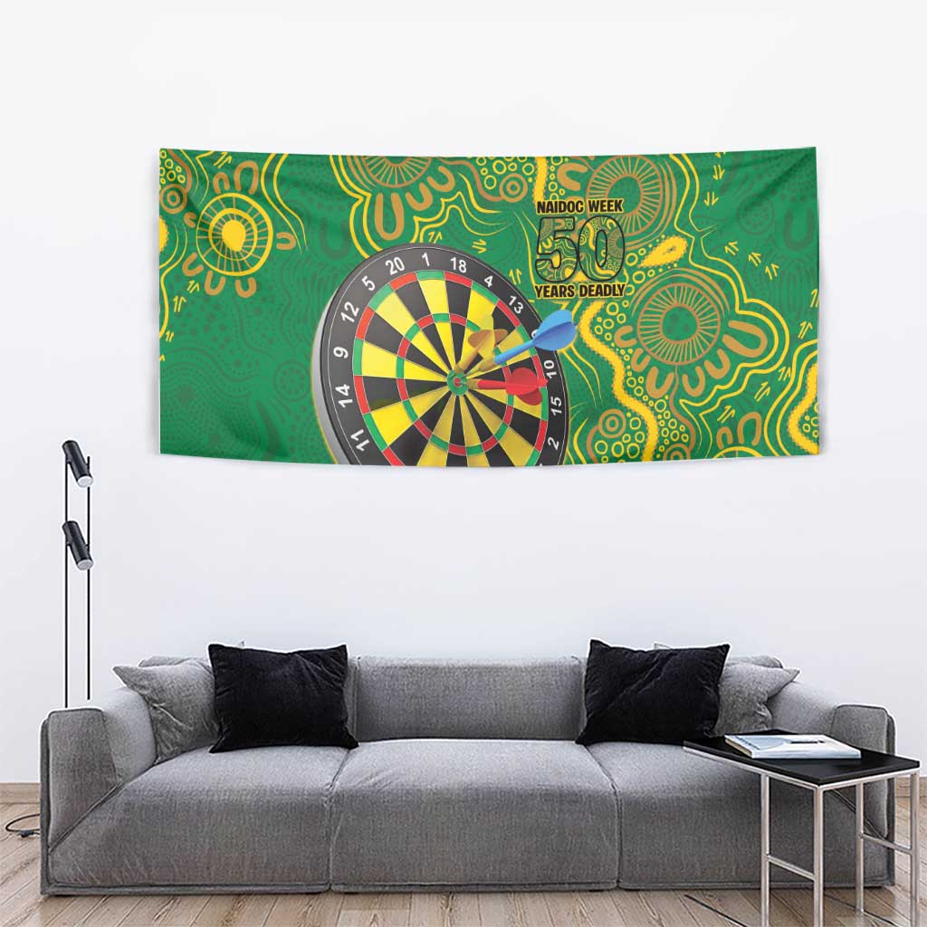 First Nations Darts NAIDOC 2026 Tapestry Aboriginal Dot Art Dartboard Green