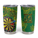 First Nations Darts NAIDOC 2026 Tumbler Cup Aboriginal Dot Art Dartboard Green