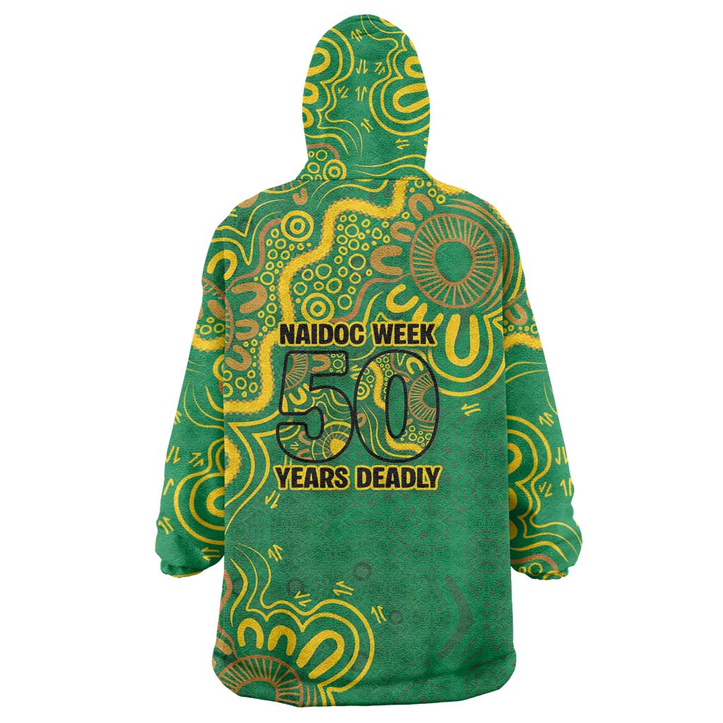 First Nations Darts NAIDOC 2026 Wearable Blanket Hoodie Aboriginal Dot Art Dartboard Green