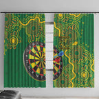 First Nations Darts NAIDOC 2026 Window Curtain Aboriginal Dot Art Dartboard Green