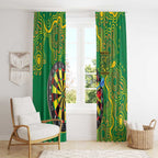 First Nations Darts NAIDOC 2026 Window Curtain Aboriginal Dot Art Dartboard Green