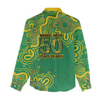 First Nations Darts NAIDOC 2026 Women Casual Shirt Aboriginal Dot Art Dartboard Green