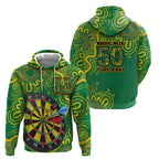 First Nations Darts NAIDOC 2026 Zip Hoodie Aboriginal Dot Art Dartboard Green