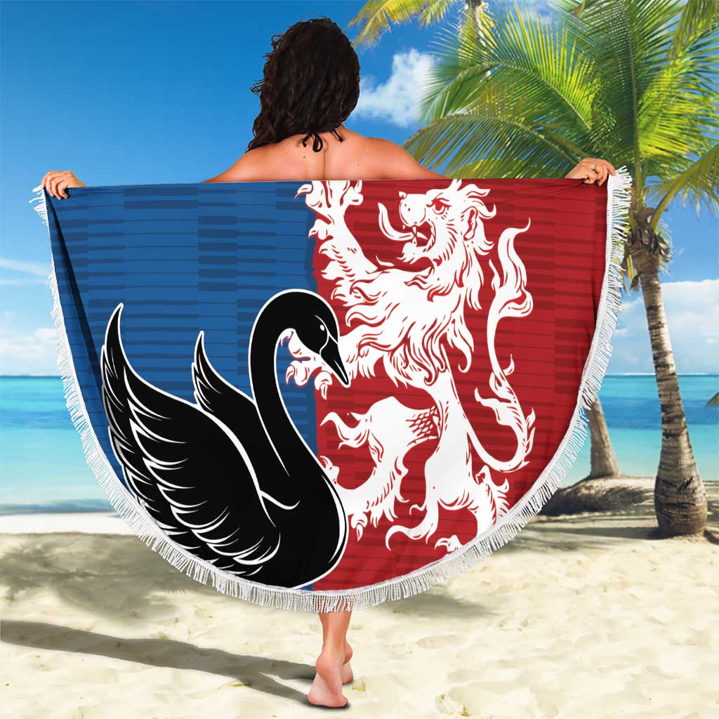 Custom British Lions Western Force Beach Blanket Unique Style - Aussie Hoodie