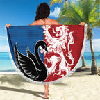 Custom British Lions Western Force Beach Blanket Unique Style - Aussie Hoodie