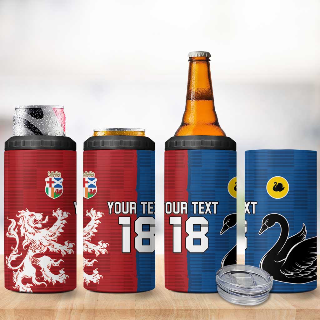 Custom British Lions Western Force 4 in 1 Can Cooler Tumbler Unique Style - Aussie Hoodie