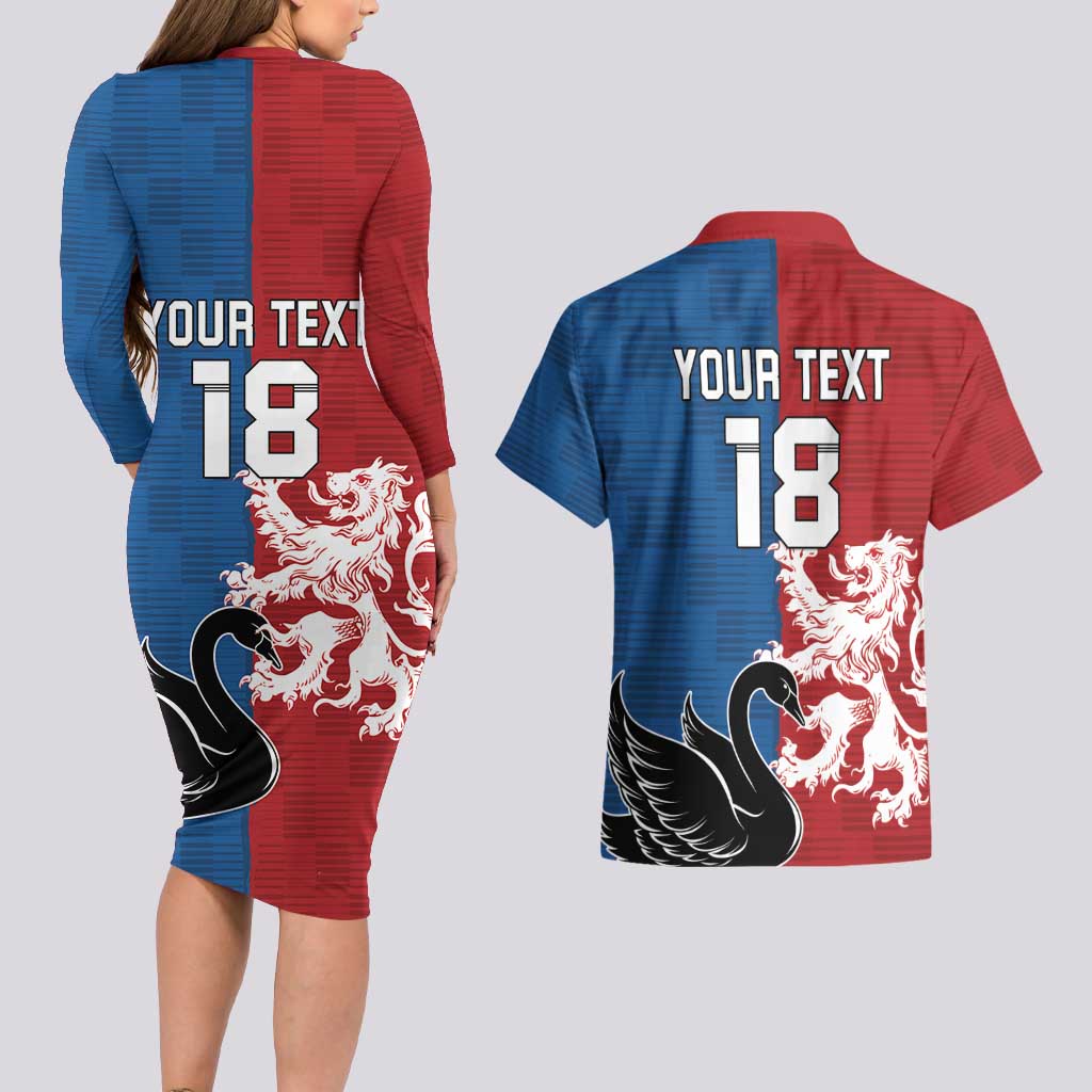 Custom British Lions Western Force Couples Matching Long Sleeve Bodycon Dress and Hawaiian Shirt Unique Style - Aussie Hoodie
