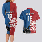Custom British Lions Western Force Couples Matching Long Sleeve Bodycon Dress and Hawaiian Shirt Unique Style - Aussie Hoodie