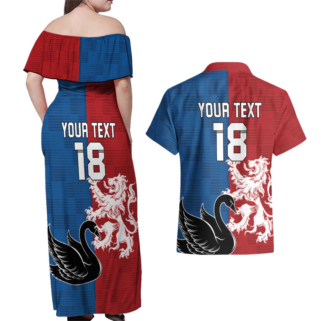 Custom British Lions Western Force Couples Matching Off Shoulder Maxi Dress and Hawaiian Shirt Unique Style - Aussie Hoodie