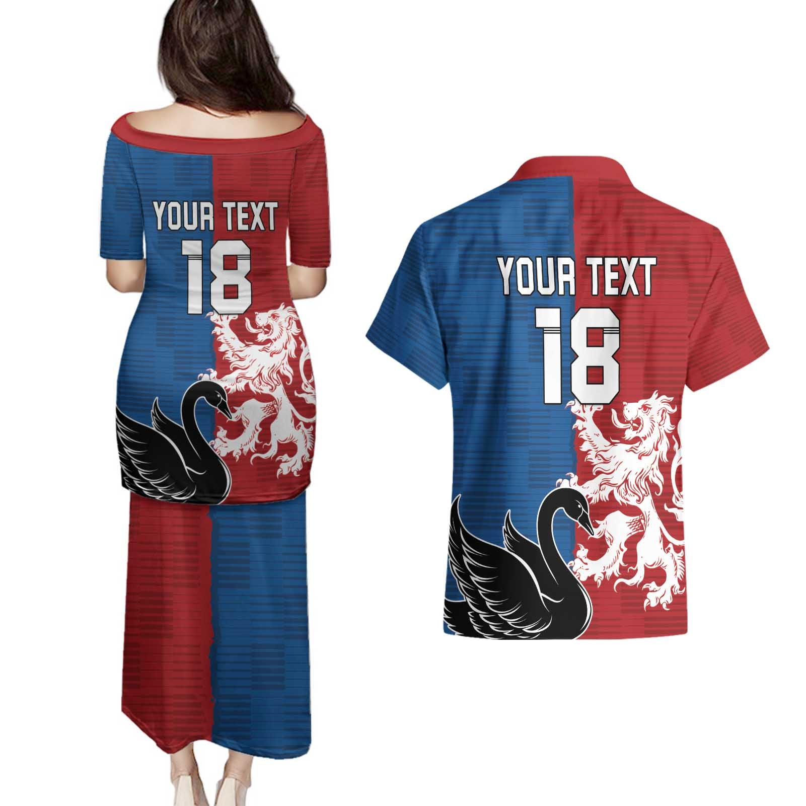 Custom British Lions Western Force Couples Matching Puletasi and Hawaiian Shirt Unique Style - Aussie Hoodie