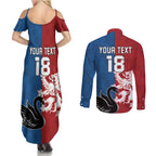 Custom British Lions Western Force Couples Matching Summer Maxi Dress and Long Sleeve Button Shirt Unique Style - Aussie Hoodie