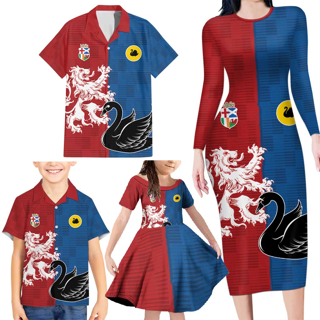 Custom British Lions Western Force Family Matching Long Sleeve Bodycon Dress and Hawaiian Shirt Unique Style - Aussie Hoodie