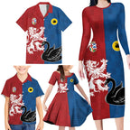 Custom British Lions Western Force Family Matching Long Sleeve Bodycon Dress and Hawaiian Shirt Unique Style - Aussie Hoodie