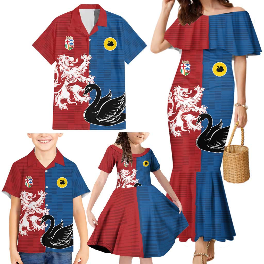 Custom British Lions Western Force Family Matching Mermaid Dress and Hawaiian Shirt Unique Style - Aussie Hoodie