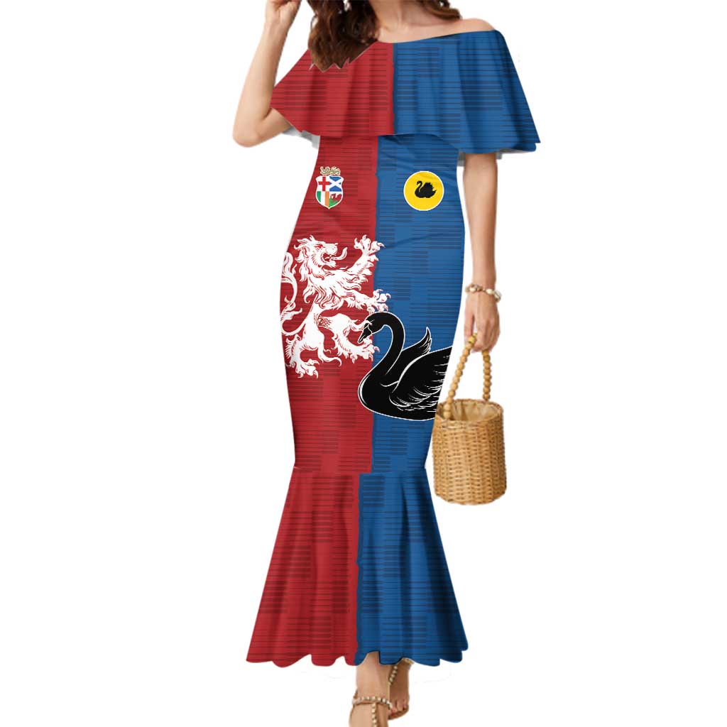 Custom British Lions Western Force Family Matching Mermaid Dress and Hawaiian Shirt Unique Style - Aussie Hoodie