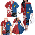 Custom British Lions Western Force Family Matching Off The Shoulder Long Sleeve Dress and Hawaiian Shirt Unique Style - Aussie Hoodie