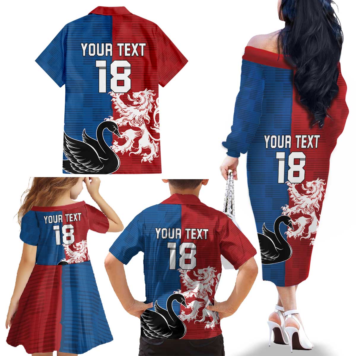 Custom British Lions Western Force Family Matching Off The Shoulder Long Sleeve Dress and Hawaiian Shirt Unique Style - Aussie Hoodie