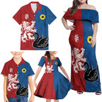 Custom British Lions Western Force Family Matching Off Shoulder Maxi Dress and Hawaiian Shirt Unique Style - Aussie Hoodie